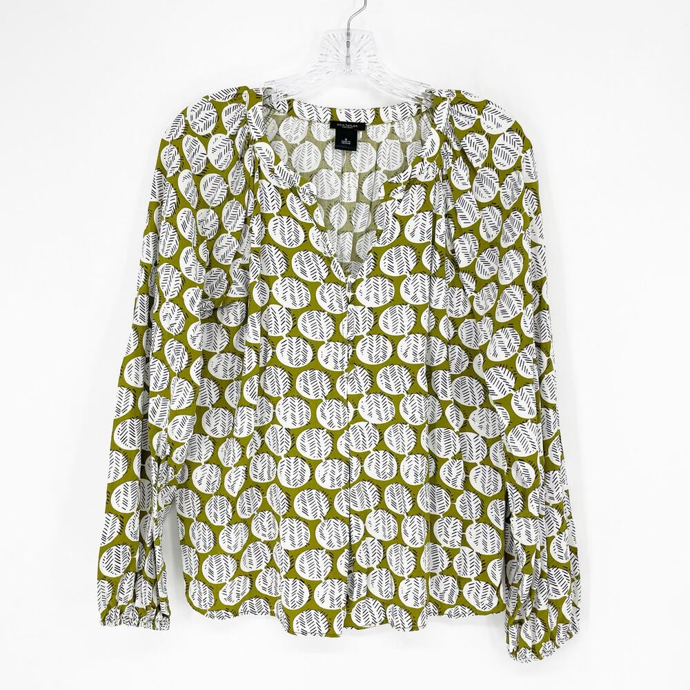 Ann Taylor Long Sleeve Printed Top Size Small